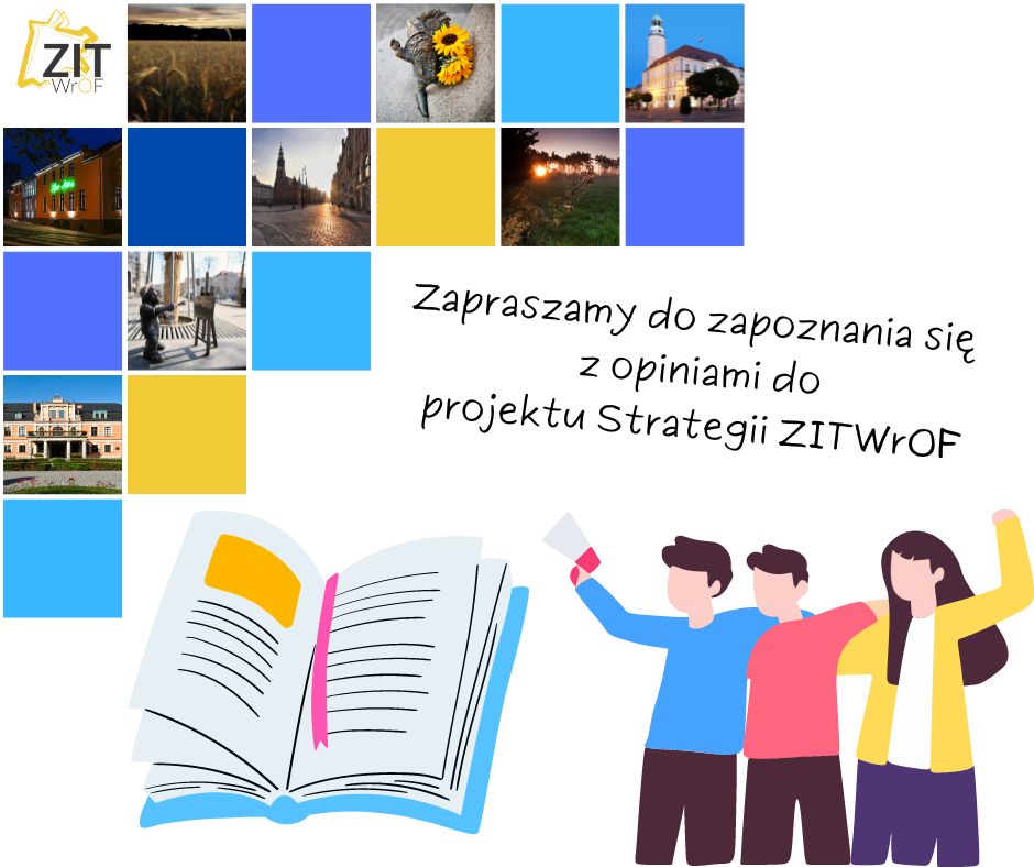 grafika zaproszenie do zapoznania się z raportem z konsultacji społecznych Strategii ZIT WrOF 2021-2027