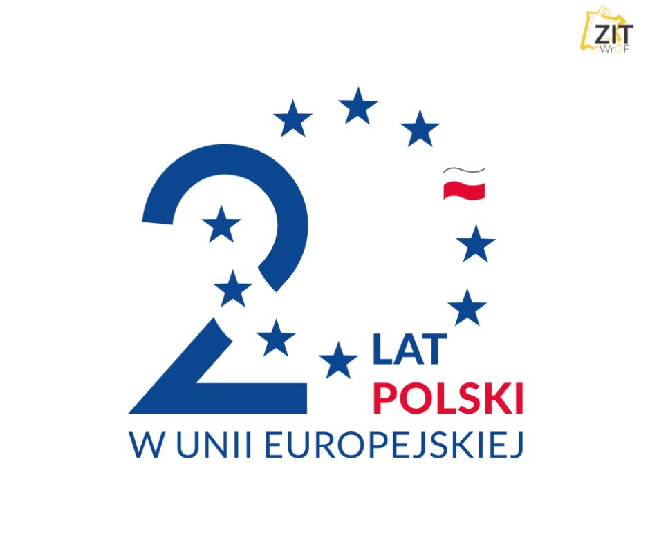logotyp 20 lat Polski w UE