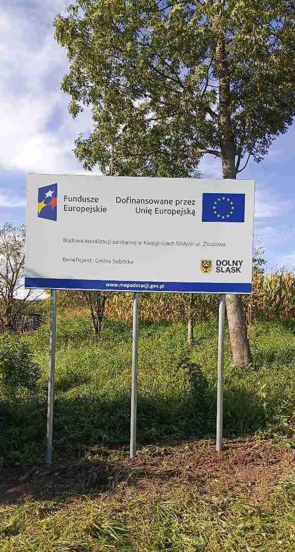 Tablica informacyjna o dofinansowaniu projektu ze środków UE